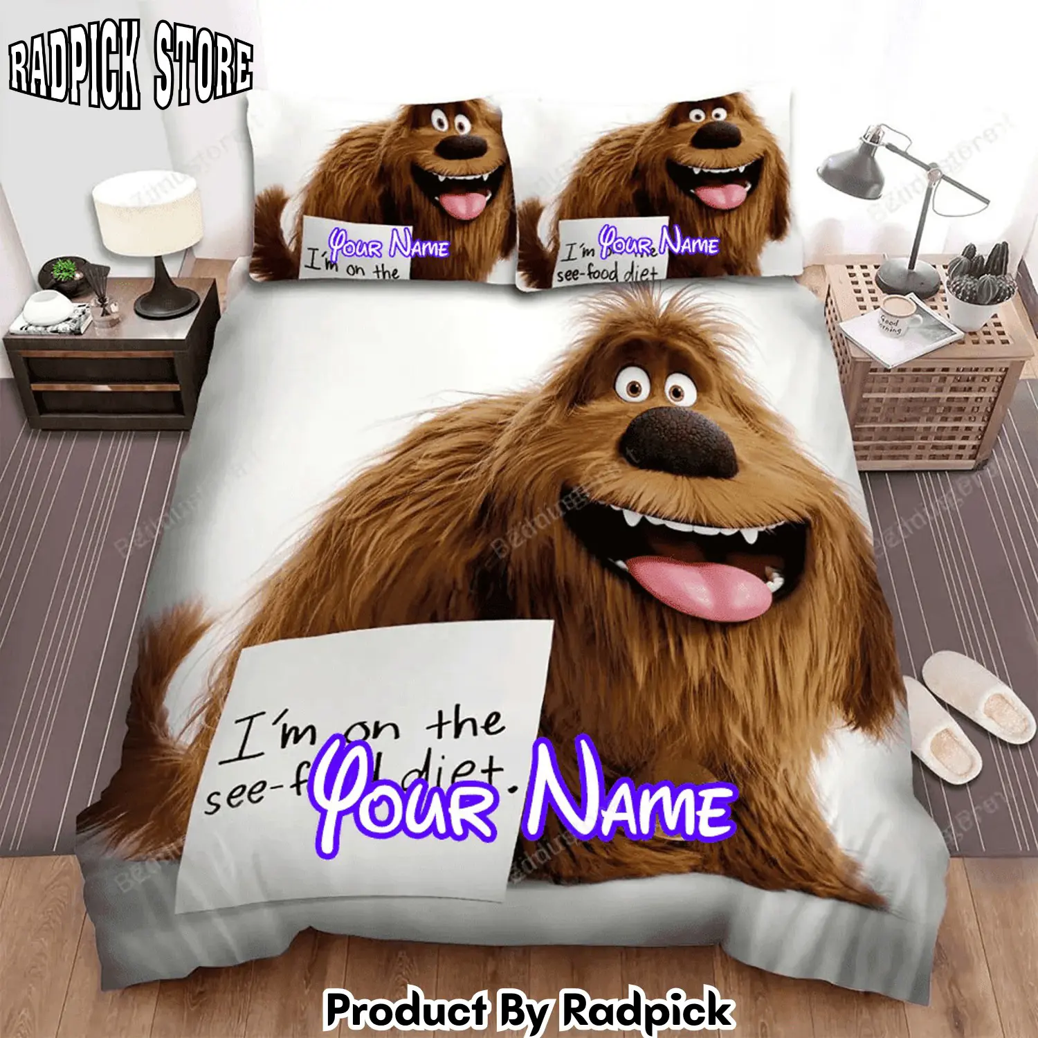 Radpick the secret life of pets 2 duke poster bed sheets duvet cover personalized name bedding sets rp327962